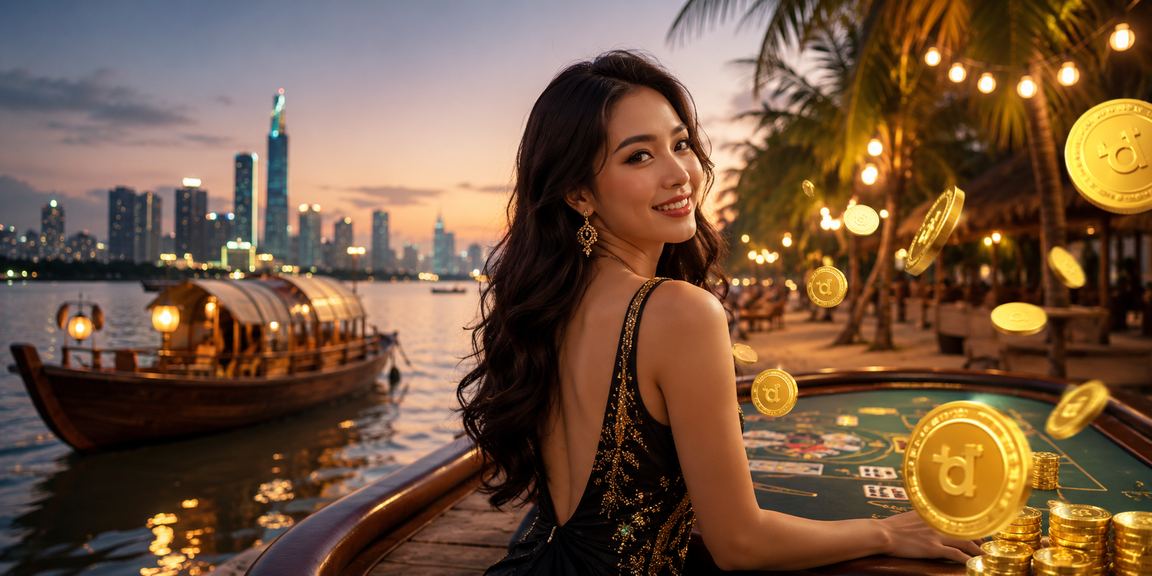 Cận cảnh bàn bài baccarat tại khu sòng bạc Mekong
